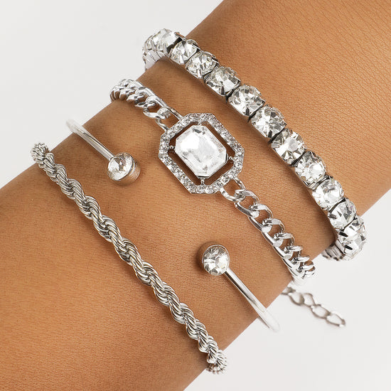 Fashion Jewelry 4 Pcs Crystal Bracelet