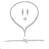 Luxury 4-Piece Zircon Crystal Bridal Jewelry Set 
