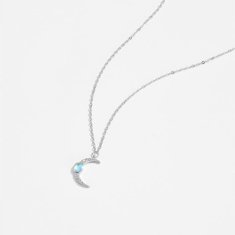 S925 Sterling Silver Moon Necklace