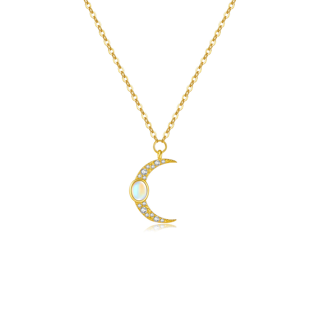 S925 Sterling Silver Moon Necklace