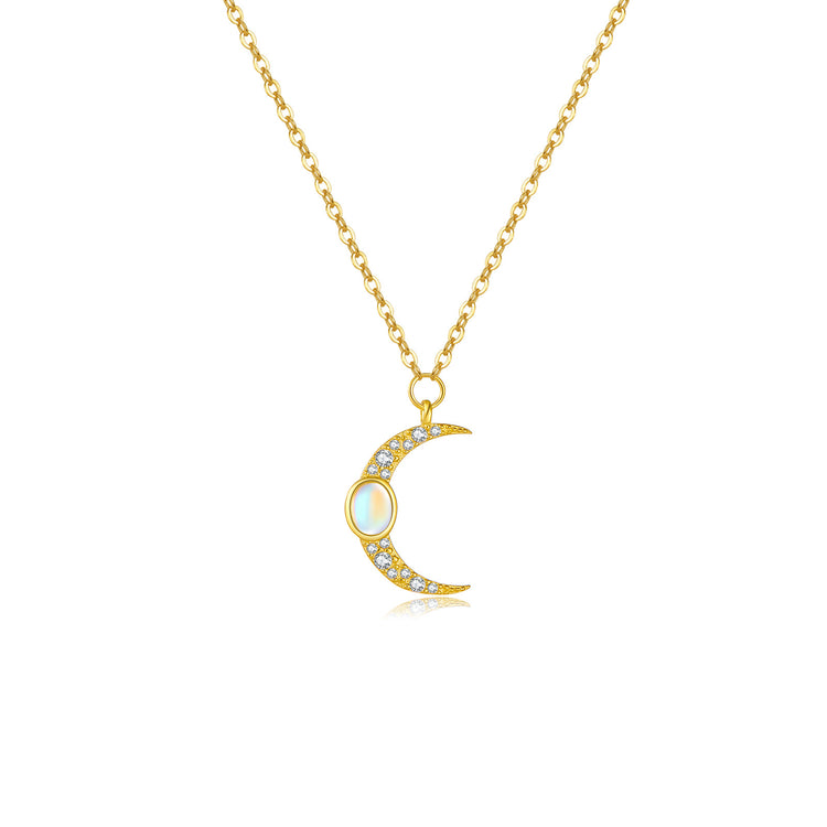 S925 Sterling Silver Moon Necklace