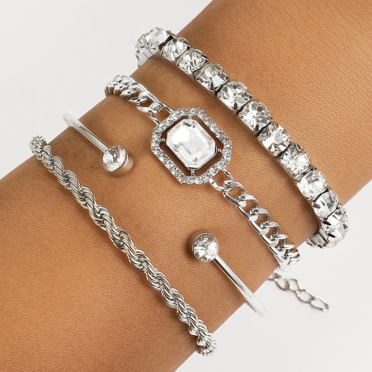 Fashion Jewelry 4 Pcs Crystal Bracelet