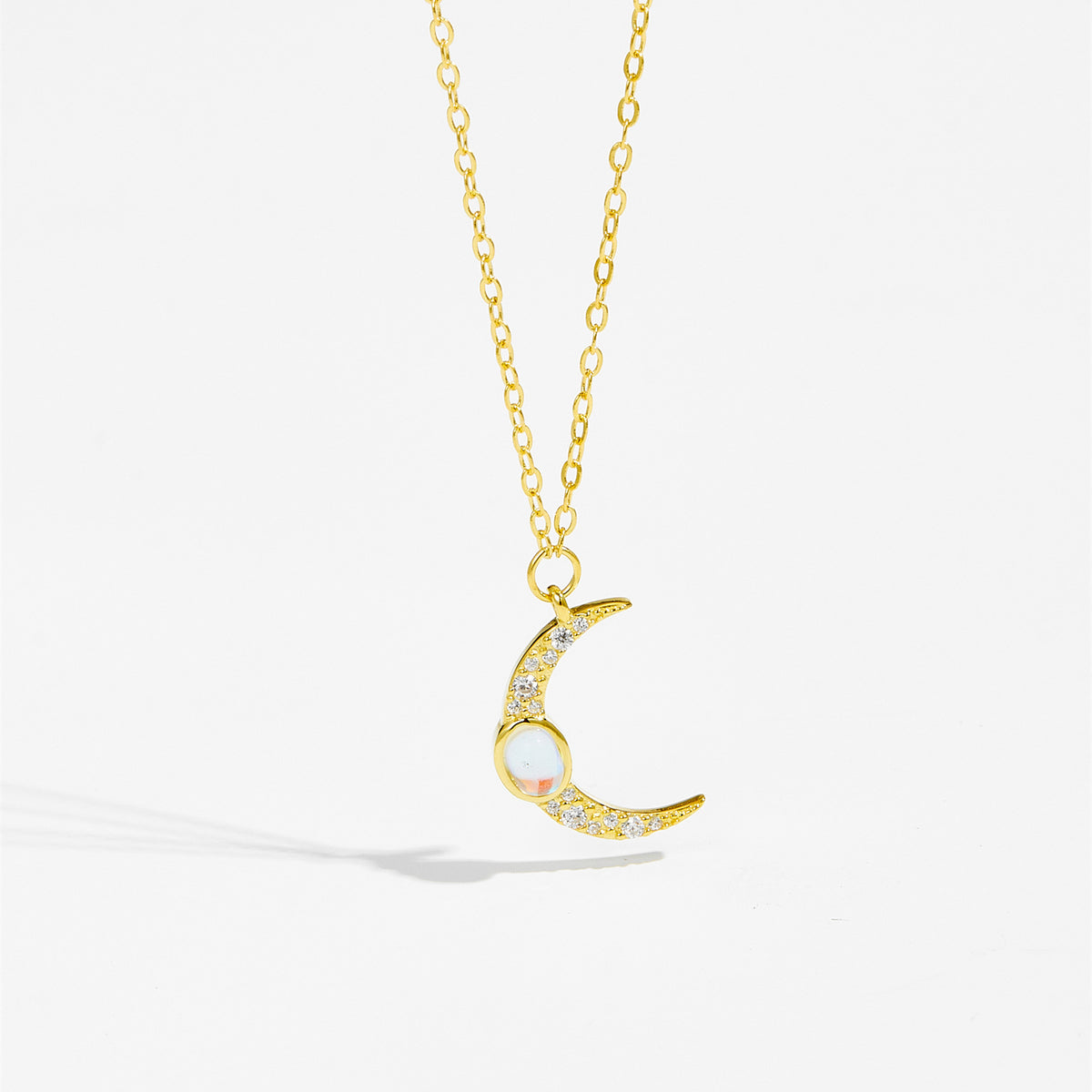 S925 Sterling Silver Moon Necklace