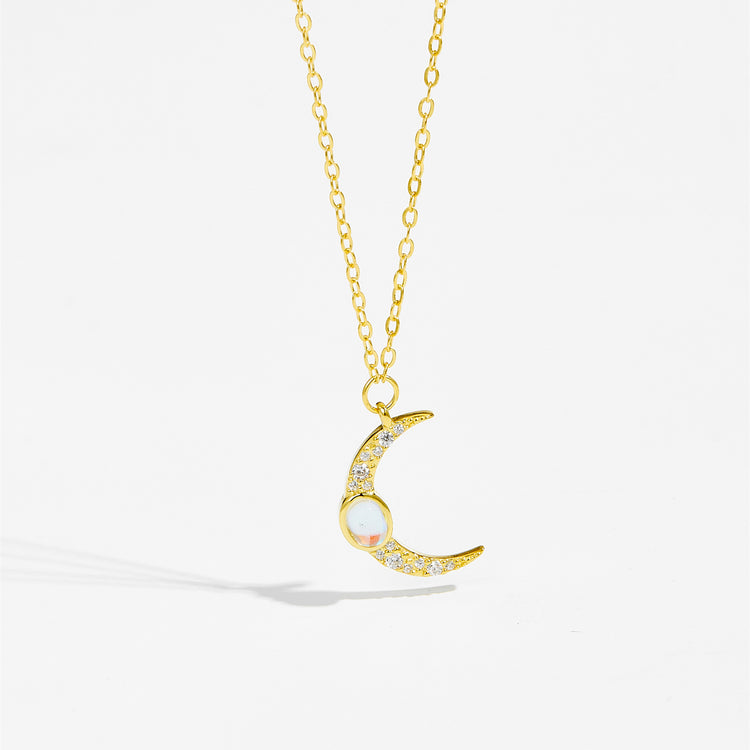 S925 Sterling Silver Moon Necklace