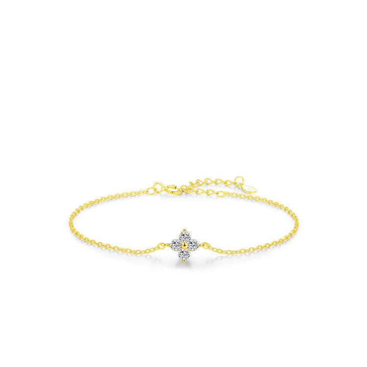 S925 Silver Clover Bracelet Full Diamond Bracelet