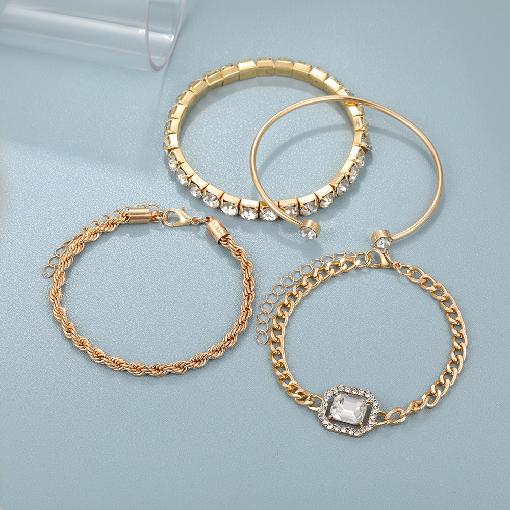 Fashion Jewelry 4 Pcs Crystal Bracelet