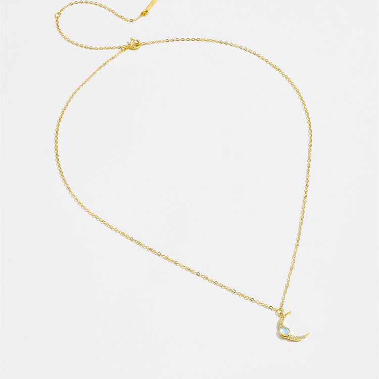 S925 Sterling Silver Moon Necklace