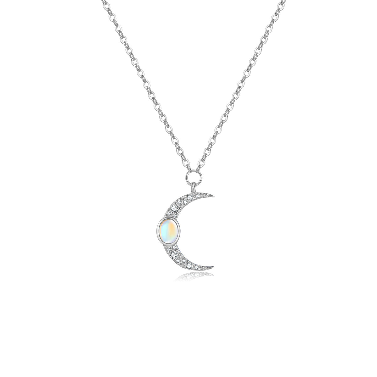 S925 Sterling Silver Moon Necklace