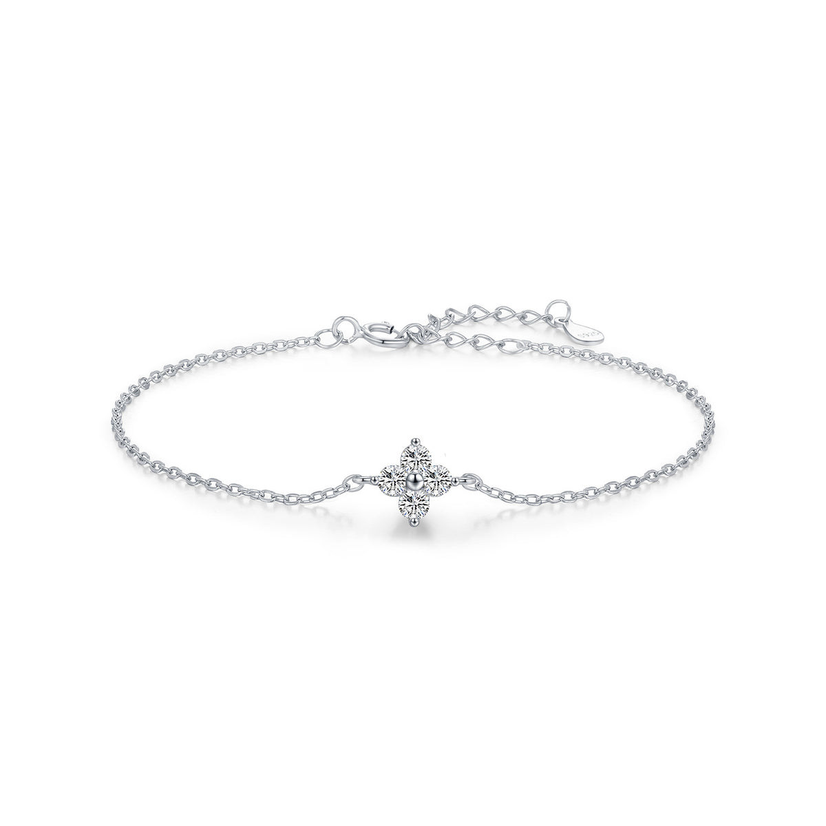S925 Silver Clover Bracelet Full Diamond Bracelet