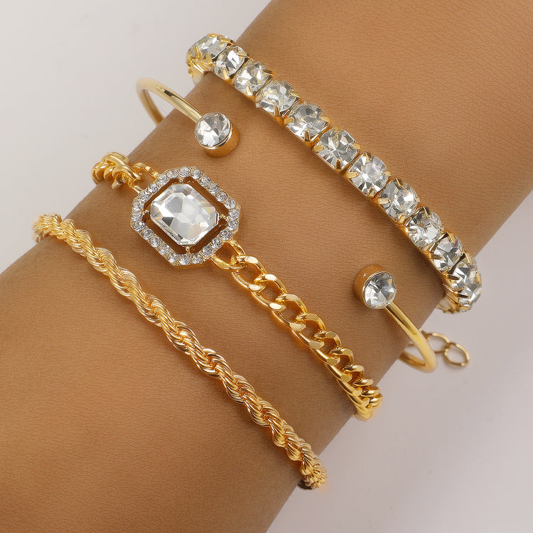 Fashion Jewelry 4 Pcs Crystal Bracelet