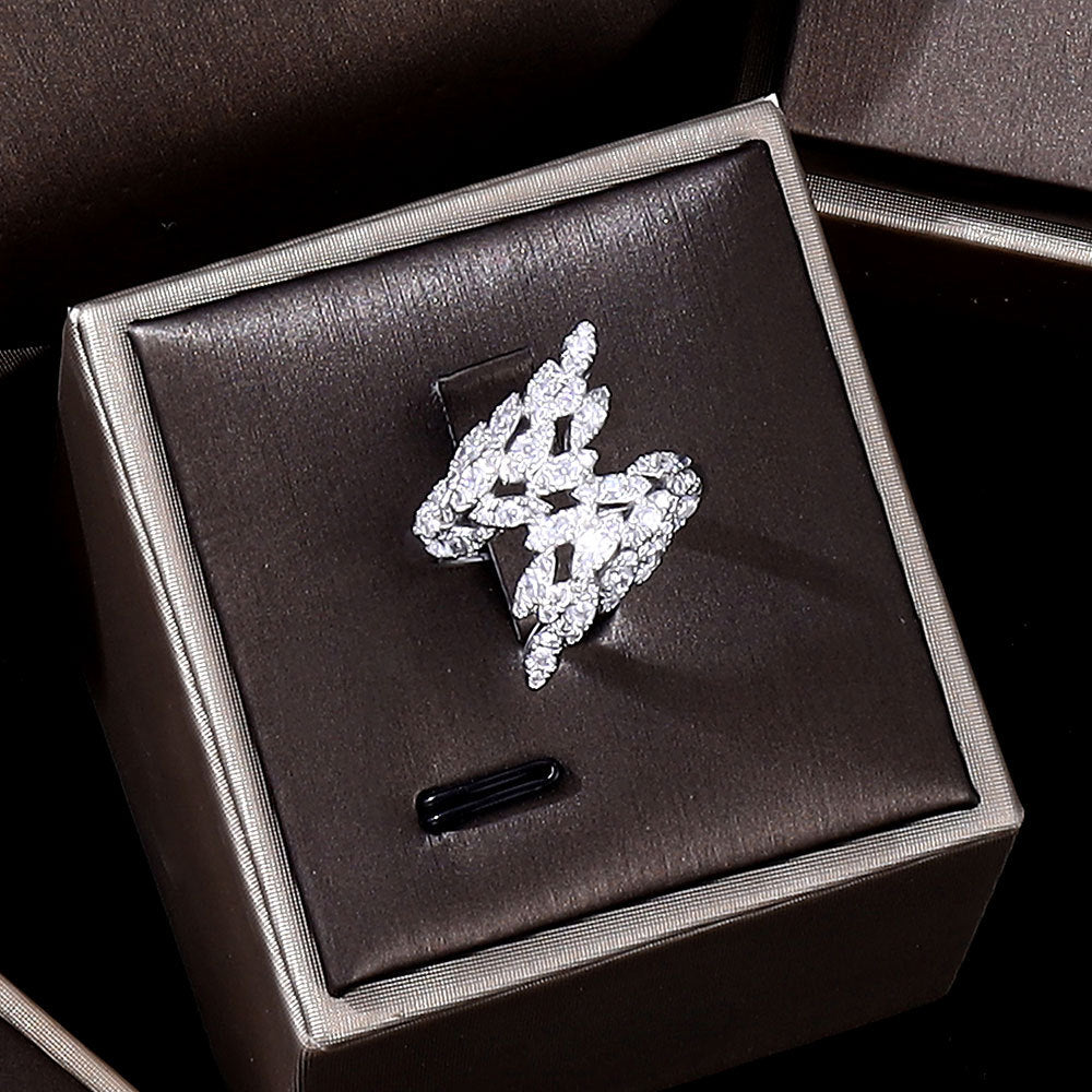 Luxury 4-Piece Zircon Crystal Bridal Jewelry Set 