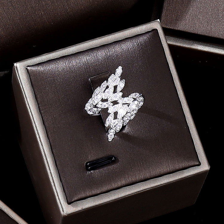Luxury 4-Piece Zircon Crystal Bridal Jewelry Set 