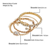 Fashion Jewelry 4 Pcs Crystal Bracelet